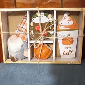 Fall Gnome and Pumpkin Decor Set
